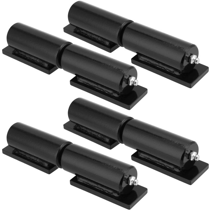 FUNSUEI 4 PCS 7 Inch Heavy Duty Gate Hinge  2 Pairs Barrel Style Gate Hinge Weld On Install Trailer Ramp Gate Ball Bearing Hinge for Swing Gate  Load Capacity 900Lbs  Black - Image 1